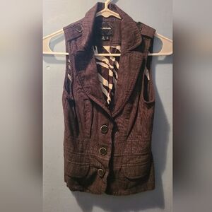 Y2k 2000s MyMichelle Preppy Linen Vest 100% Cotton